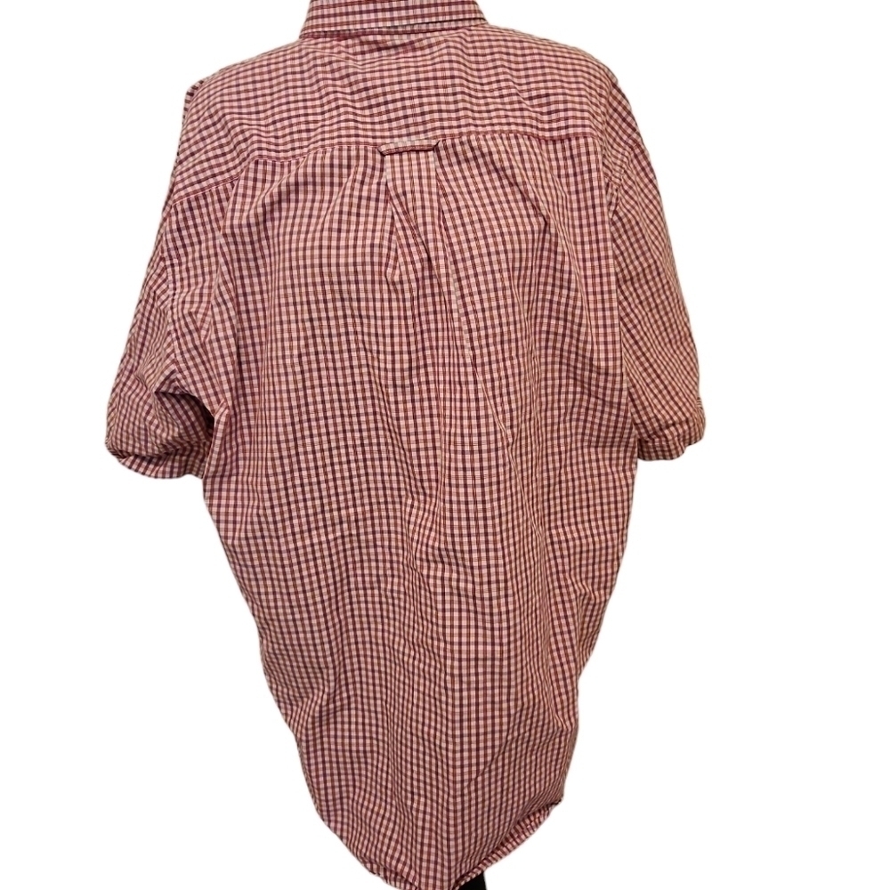 Cabelas  red white stripe button down